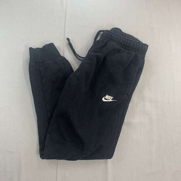Nike Sweatpants Mens Small Black Joggers Fleece Athletic Pants Logo - Picture 1 of 6